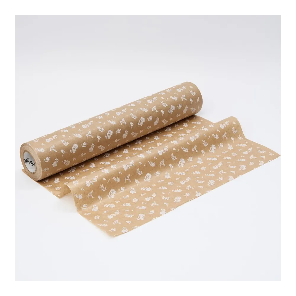 Крафт-бумага в рулоне, 420мм*50м, 38 г/м2, «Прованс», цв.печати белый